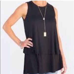 Agnes and Dora Black Tiered Tunic Small NWT